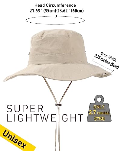 Waterproof Bucket Rain Hat For Women Wide Brim Summer Upf50+ Cowboy Sun Hat Men Foldable Soft Floppy Beach Hat Beige #TOP4