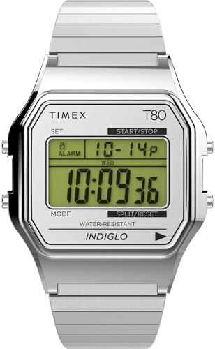 Timex Relógio unissex T80 de 34 mm - pulseira de expansão de aço