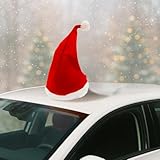 Santa Car Roof Hat – Christmas Car Topper Decoration, Reindeer Antlers Alternative, Weather-Resistant, Paint-Safe Adhesive, Fits Cars/Trucks/SUVs