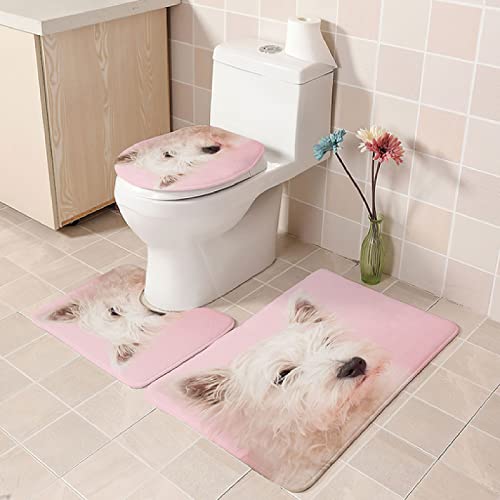 Badematten Set 3 teilig,Toilettenmatte Set,3er Badgarnitur Badezimmer Matte Set Dusch Bade Matte Vorleger Teppich 3D…