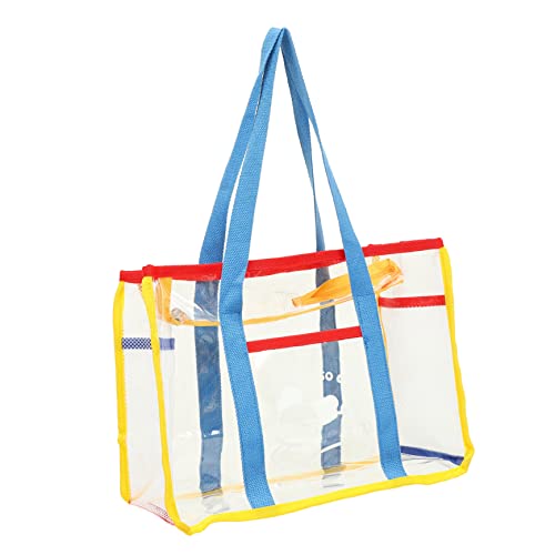 CALLARON Bolso Bolsa De Playa Organizador De Bolsas De Playa Bolsa De Piscina Enfriador De Playa Toalla De Playa De Secado Rapido Bolsa De Estadio Transparente Blue De Polivinilo