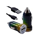  Seluxion – Cargador de coche mechero USB con cable Data CV06 para LG: E900 Optimus 7/E960 Google Nexus 4/E975 Optimus G/GD550