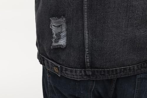 Image of NASKY Men's Fit Retro Ripped Denim Vest Sleeveless Jean Vest and Jacket