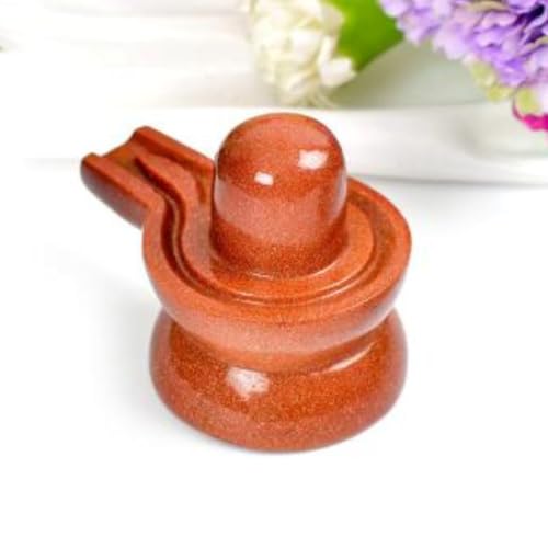 Image of SS Murti Natural 1.25" Inches Crystal Shivling Statues Gemstone Shiva Lingam Idols for Meditation and Gifting (Weight : 10-20 Grams) (Red Stone)