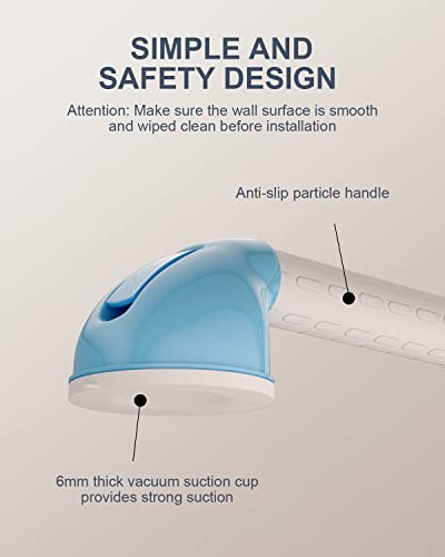 Suction Cup Grab Bars For Bathtub 16.5 Inch - 1.25" Diameter, Imomwee Anti-Slip Safety Bathroom Grab Bar Balance Handrail, Handicap Elderly Senior Suction Assist Portable Shower Handle For 4 X 4 Tile #TOP4