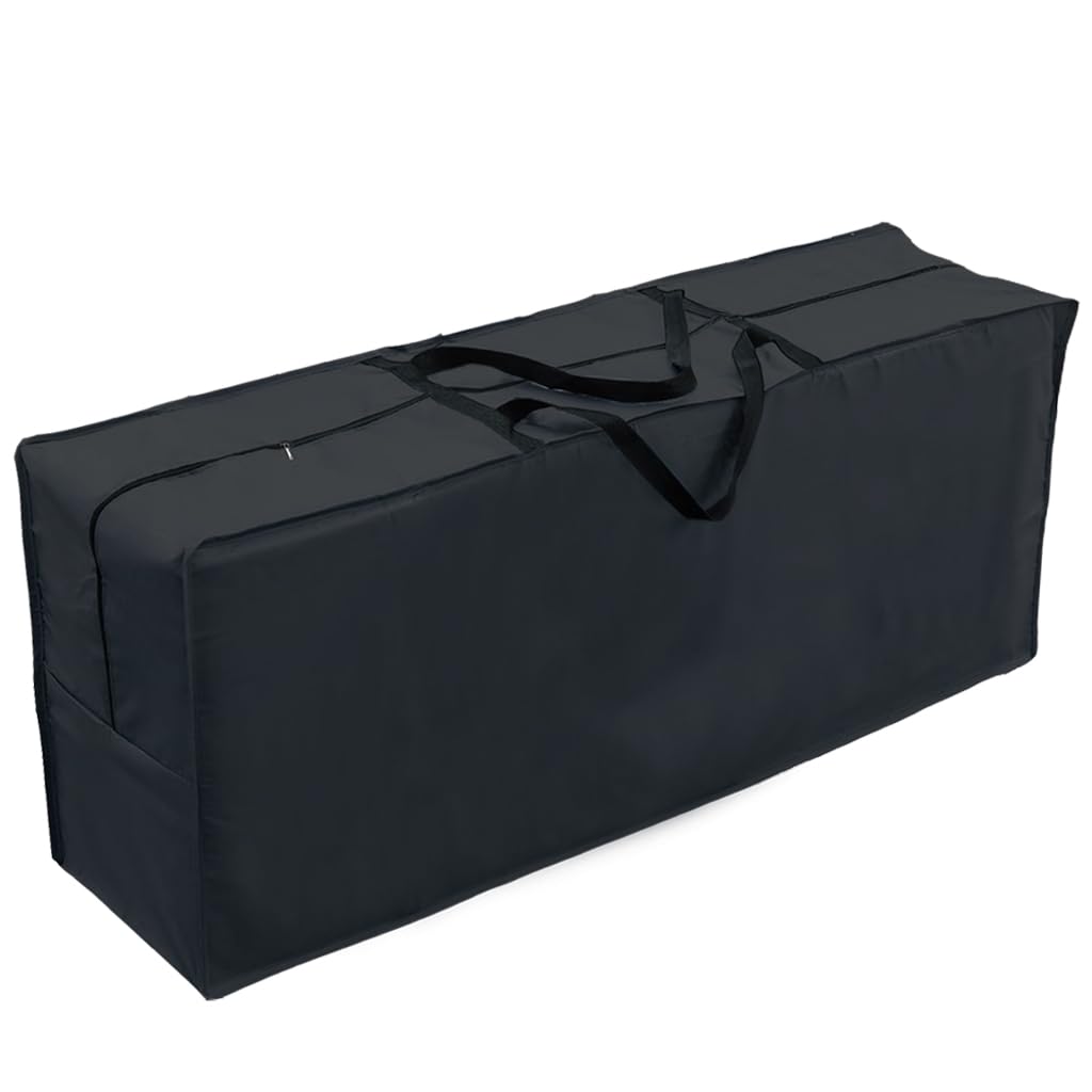 PATIO PLUS Garden Furniture Cushion Storage Bag, Waterproof, Anti-UV, Heavy Duty Rip Proof 420D Oxford Fabric 175x80x60cm Black