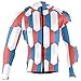 Langärmliges Fahrradtrikot mit französischer Flagge, Fahrradjacke, Taschen, Reißverschluss Gr. XXL, multi