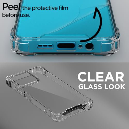 Image of Amazon Basics Back Cover for Motorola Moto G67 Power 5G / G57 Power 5G PC + TPU Clear Transparent Raised Edges Shockproof Protective Phone Bumper Case (Transparent)