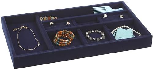 October Company 21.5 Inch Velvet Jewelry Tray Blue