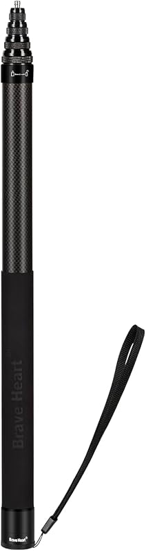 Palo selfie de 3 m, poste de extensión ultralargo invisible de fibra de carbono de 118 pulgadas para cámara de acción Insta360 ONE X5 X4 X 3 ONE X2 ONE R ONE RS X3 R X (negro)