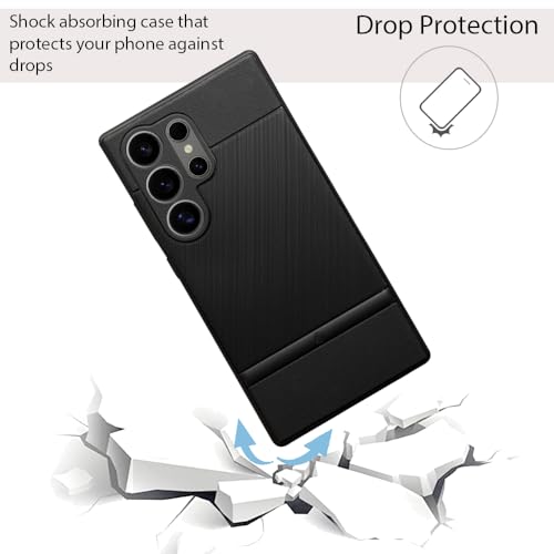 Image of NIUKIN Super Frosted Shield Pro Soft Back Case for Samsung Galaxy S24 Ultra | Shockproof Scratchproof Cover (Black Titanium)