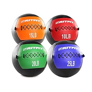 RitFit Medicine Ball / weight ball / Soft Medicine Ball / Wall Medicine Ball / Soft Wall Ball / Wall Ball set/ Medicine Balls for Exercise and Conditioning Workouts, Fitness Gym Equipment for Core Training and Cross Training (5/10/15/20/25/30 lbs)