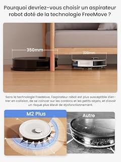 Lefant M2 Plus Robot Aspirateur Laveur 6000Pa avec Station Vidage Automatique Poussière,Navigation Laser avec Cartographie,Évitement d'obstacles PSD,140min,Idéal pour Poils d'animaux