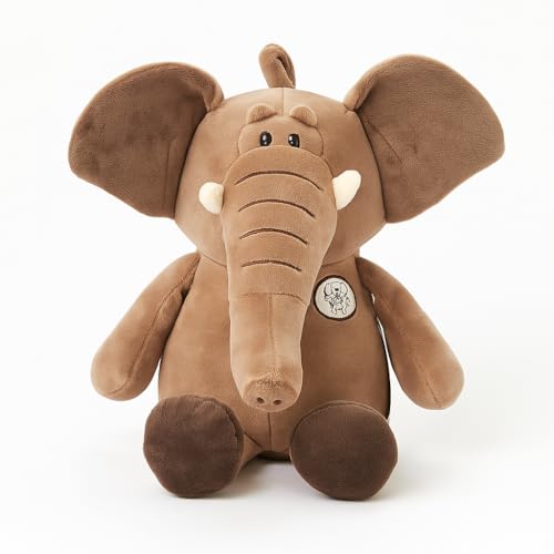 Image of Baby Elephant Soft Toy 25 cm Cuddle Plush Ele Stuffed Brown Animal Teddy Bear Car Hanging Toy for Baby, Girls, Boys, Kids, Adults, Girlfriend, Birthday Gift, Nursery, Room Decoration