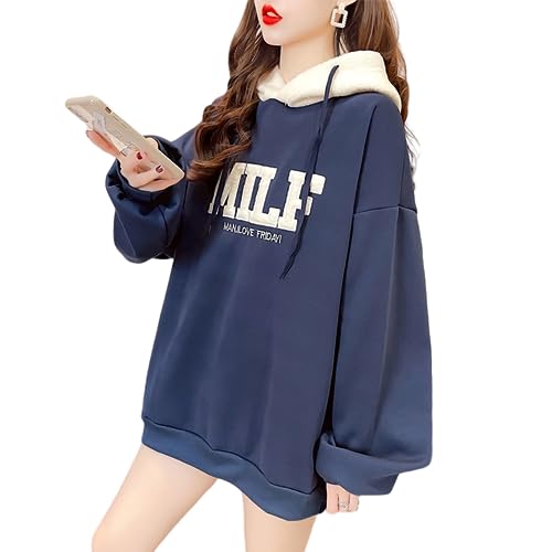 [7-livehouse] パーカー レディース トップス フード付き アウター トレーナー スウェット プルオーバー 裏起毛 バイカラー ゆったり オーバーサイズ 大きめ 無地 ファッション 可愛い きれいめ 秋 冬