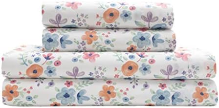 MALLARY BY MATTHEW Kids Super Soft-Soft 100% Microfiber Print Sheet, Watercolor Floral Print, Queen - Thumbnail 3