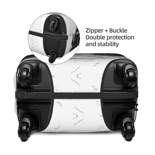 Travel Luggage Cover Protector - Christmas Christmas black and white snowman Anti-Scratch Suitcase Covers Fits 18-32 Inch Luggage4