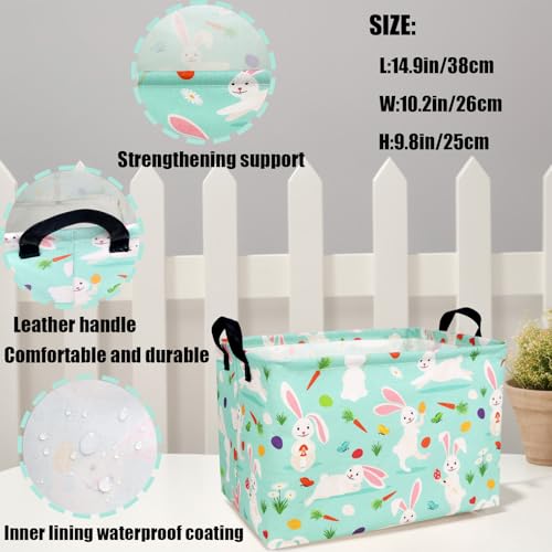 Image of Large Empty Easter Basket for Kid Fabric Personalized Bunny Eggs Easter Gift Basket for Boy and Girl (Rabbit Magician Easter Egg)