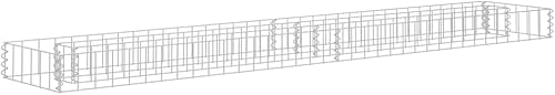 Vista 72 de vidaXL Gabion - Maceta elevada para pared, jardín, césped, patio, jardín, jardín, jardín, jardín, jardín, flores, acero galvanizado, 70.9 x 35.4
