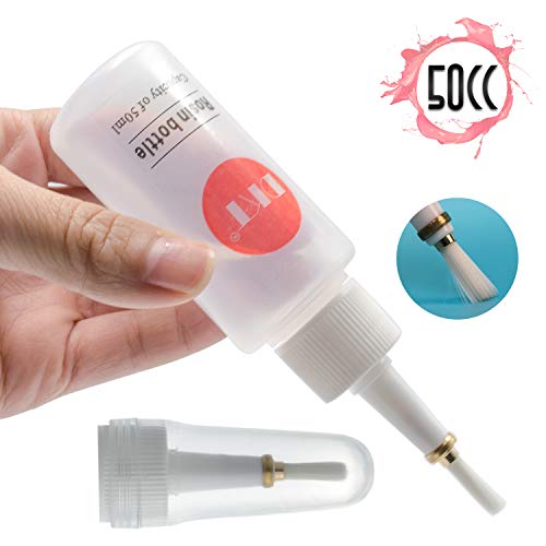 FJNATINH Precision Tip Applicator Bottle, Mini Glue Squeeze Bottle with Brush Tip for Oil, Wood Glue, Craft Glue, Paint, Crafting Fine Dispenser - Thumbnail 4