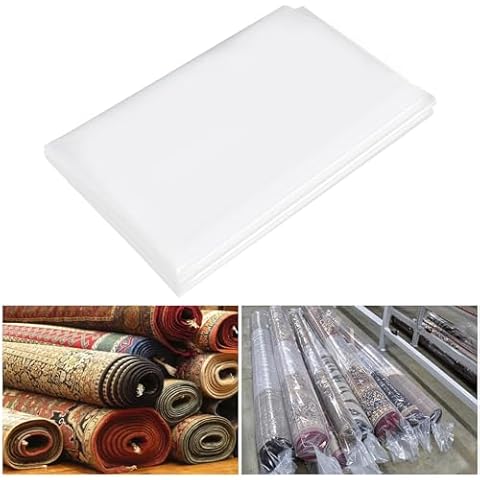 Xsourcer Rug Storage Bag, Fit for Rolled Rug up to 10'x 14', Large Plastic Rug Bag Clear Carpet Runner Bag Perfect for Rug Storage/Moving/Packing/Shipping and Other Foldable Large Objects Cover