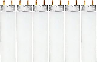(6 Tubes) GE 40128 Fluorescent T12 Tubes, 48 inches, 3500K Bright White, Neutral Multi-Purpose Lighting, 2900 lumens, 40 watts