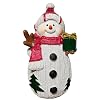 Snowman Figurine Christmas Decorations Snowman Statue Holding Gift Box Home Decorative Resin New Year Indoor Snow Man Figure Ornament 55 H