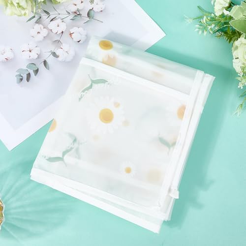 Image of CREATCABIN Refrigerator Dust Cloth PVEA Dustproof Fridge Top Cover Multi-Purpose Washing Machine Waterproof Cover with Side Storage Pockets for Kitchen Appliance Protector Daisy Flower 75 x 24 Inch