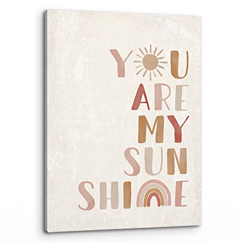 Image of PHAMTE Wall Art You Are My Sunshine Wall Decor,Boho Nursery Decor,You Are My Sunshine Boho Sun Sunshine Rainbow Canvas Framed Wall Decor Home Teens Girls Kids Nursery Classroom Bedroom Living