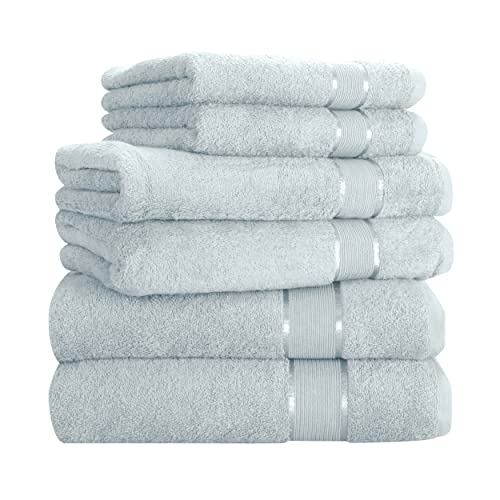 Mixibaby Handtuch 6er Set 2X Duschtuch 2X Handtuch 2X Gästetuch 100% Baumwolle Frottee, Farbe:Hellblau