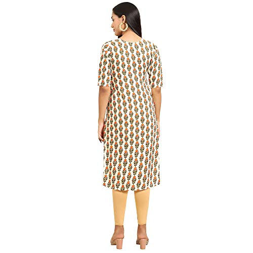 Image of Pinkmint Women's Crepe Floral Regular Kurta