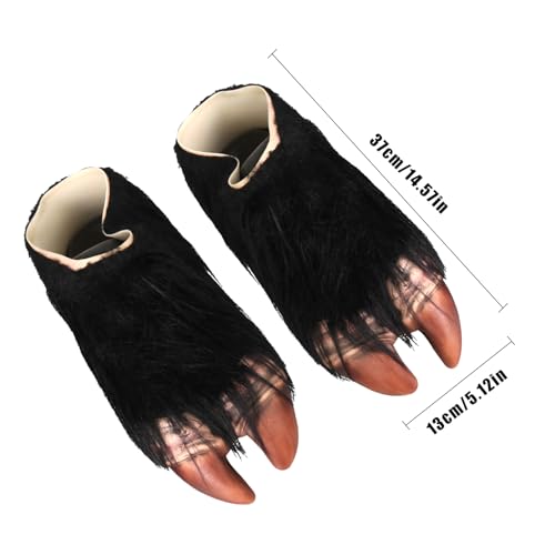 Funny Big Foot Hoof Shoes Slippers Costumes Accessorise Props for Adults Men Women,Giant Weird Furry Monster Hooves Halloween Christmas Easter Masquerade Cosplay Nightclubs White Elephant Gifts