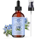SALE! 4oz Borage Seed Oil, 100% Pure and Natural, Cold-Pressed, Unrefined, For All Skin Types – Rich in GLA - Includes Pump & Dropper