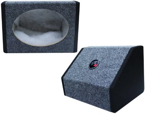 Absolute USA 6X9PKBG 6 X 9 Inches Angled/Wedge Box Speakers, Set of Two (Black/Grey)