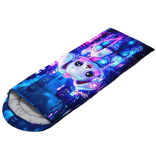 Image of QOOMO Axolotl Cute Camping Sleeping Bags,3 Season Warm & Cool Weather,Lightweight,Waterproof Sleeping Bags for Adults & Kids,Traveling,and Outdoors