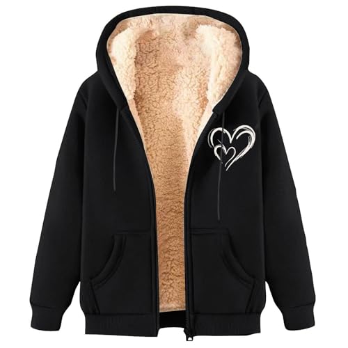 Veste sweat imprimée doublée polaire femme capuche manteau chaud automne hiver