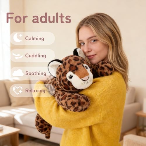 Image of Niuniu Daddy Leopard Weighted Stuffed Animals for Kids & Adults, 25 inch | 5lb Large Weighted Plushies Pillow for Sleeping and Calming, Cute Lying Toy Huggable Gift for Everyday Comfort