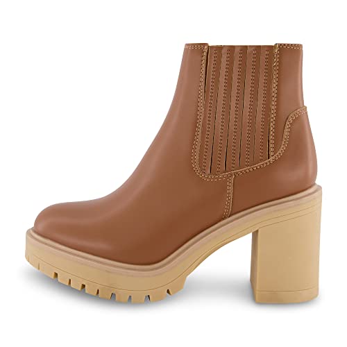 Cushionaire Women's Beckett Chelsea Boot +Memory Foam, Wide Widths Available, Cognac 8 #TOP1