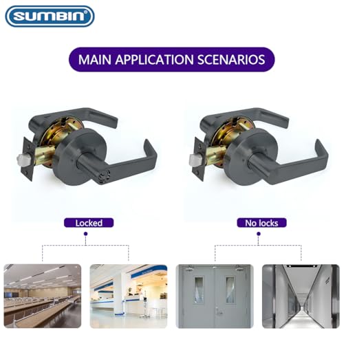 SUMBIN Grade 2 Commercial Heavy Duty Entry Door Lever Lockset, ADA, Matt Black Finish by SUMBIN - Image 5