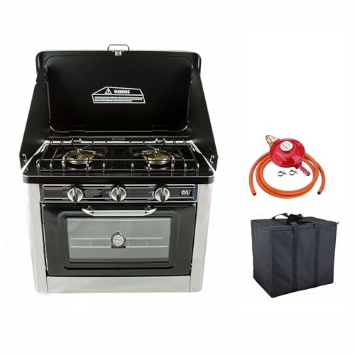 NJ CO-01 Portable Camping Gas Oven & Stove Combo - Outdoor LPG Cooker