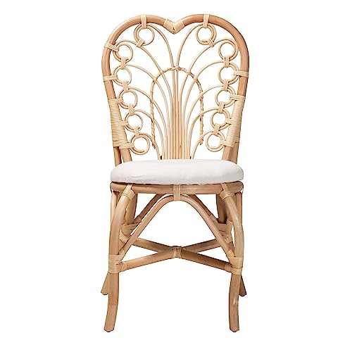 bali & pari Jerica Modern Bohemian Natural Rattan Dining Chair with Openwork Rattan Decors - Chairs - view 2