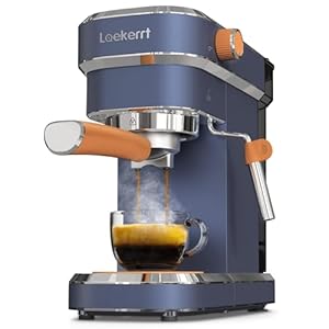 Espresso machine 20 bar espresso maker cmep01 with milk frother steamer home expresso coffee machine for cappuccino and latte navy blue stainless steel gift for coffee lovers father  urban country home decor