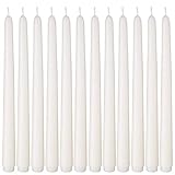 NIKY 10 inch Taper Candles for Christmas, Set of 12 Unscented Dripless Candlesticks - 8 Hours Long Burning for Home Decor, Wedding, Parties and Special Occasions (Ivory)