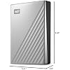 WD 1TB My Passport Ultra, Silver, Portable External Hard Drive, backup software with defense against ransomware, and password protection, USB-C and USB 3.1 - WDBC3C0010BSL-WESN