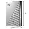 WD 1 TB My Passport Ultra، فضي، محرك أقراص ثابت خارجي محمول، برنامج نسخ احتياطي مع دفاع ضد برامج الفدية، وحماية كلمة المرور، USB-C وUSB 3.1 - WDBC3C0010BSL-WESN
