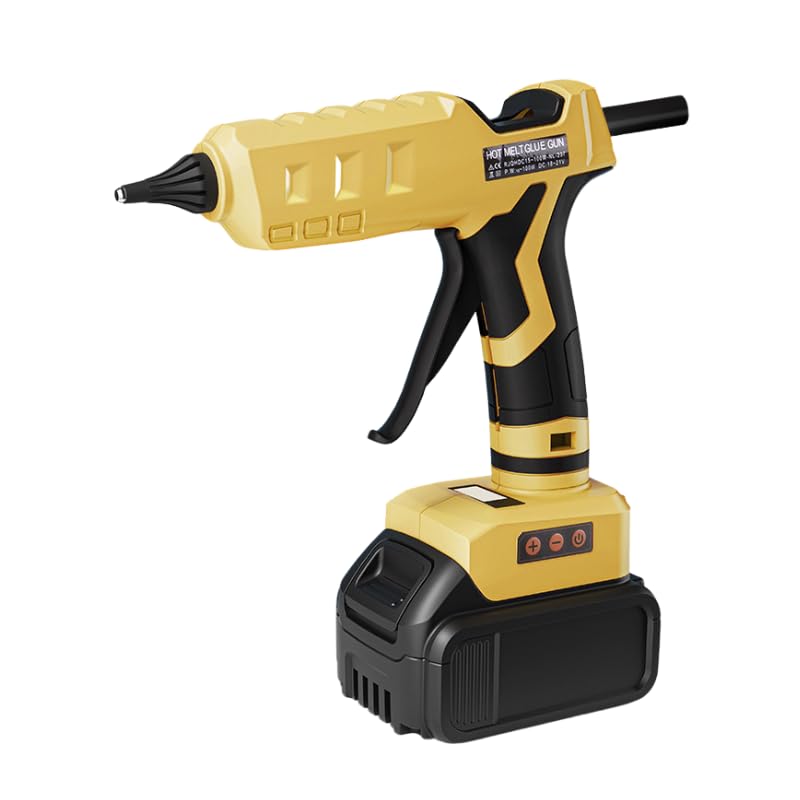 Dremque Cordless Hot Glue Gun Compatible With Dewalt 20V Battery, (Tool Only)100W Fast Preheating Battery Powered, Full Size, Digital Temperature Adjustable, Industrial Glue Gun with 20 Glue Sticks