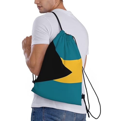 ASYG Cute Bahamas Flag Bags for Women Men Adjustable Drawstring Backpack Bag Sport Gym,Yoga, Shopping Sackpack3