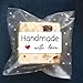 Handmade with Love Stickers | Charming Touch for Homemade Gifts, Baked Goods, Crafts & Small Businesses | Adorable Gift Tags for DIY Creations, Candles, Soaps,Jars, & Packages | 1.4'' x 2.8''