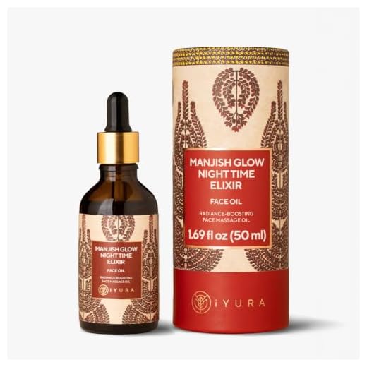 iYURA Manjish Glow Elixir - Traditional Glow-Boosting Face Moisturizer for an Instant Dewy Glow & Clear-looking skin – Lightweight, 100% Natural Nighttime Face Oil, 1.69 fl oz