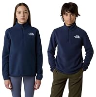 The North Face Kid's Teen Glacier ¼ Zip Pullover Fleece Quarter Zip Pullover, Summit Navy, US Large